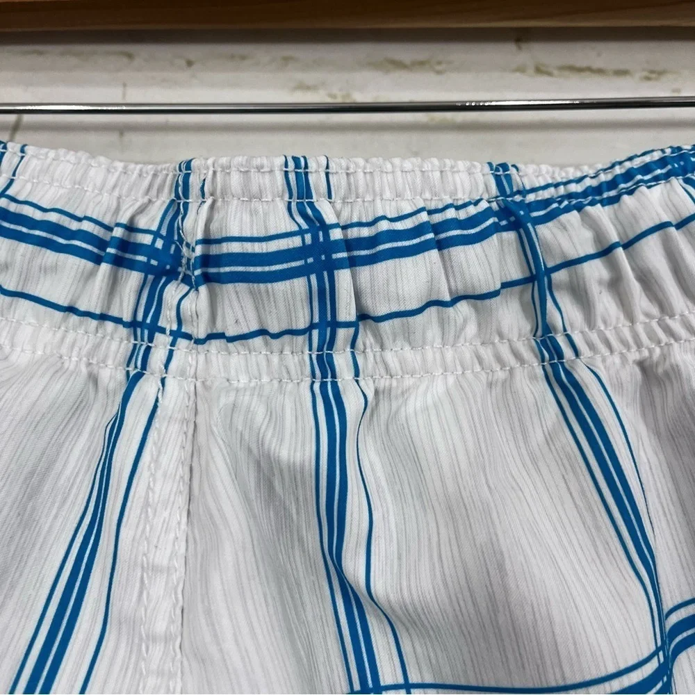 OP Mens White Check Beach Swim Trunks